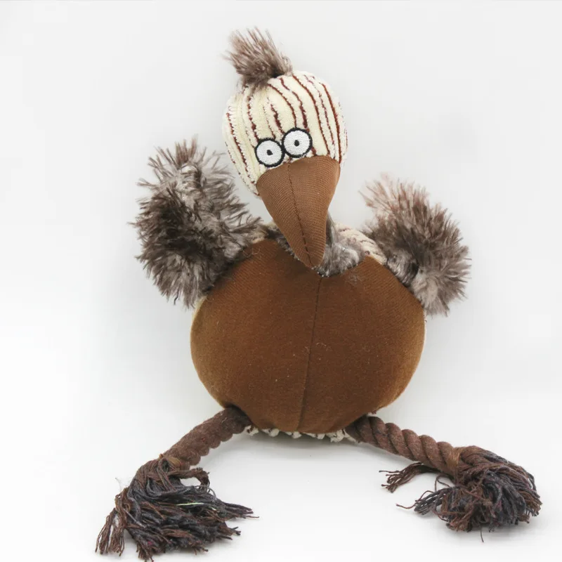 Soft Dog Toy with Rope Funny Bird Design Bite Teeth Clean Dogs Pet Sex Toys for Small Medium Pets