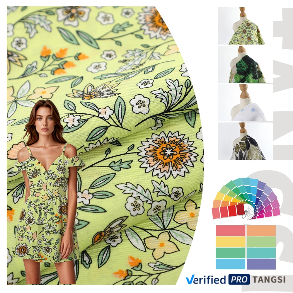 Worldwide Factory's High Quality Custom Pattern 100% Cotton Print Fabric Woven Technique Plain Style Dress for Girls