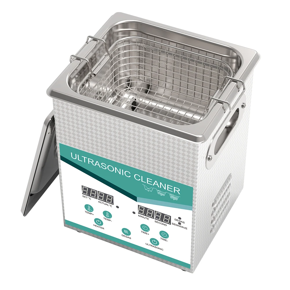For Beauty Makeup Tools Cleaning Small Digital Ultrasonic Bath Cleaner 2liters Home Used Stainless Steel 40KHz