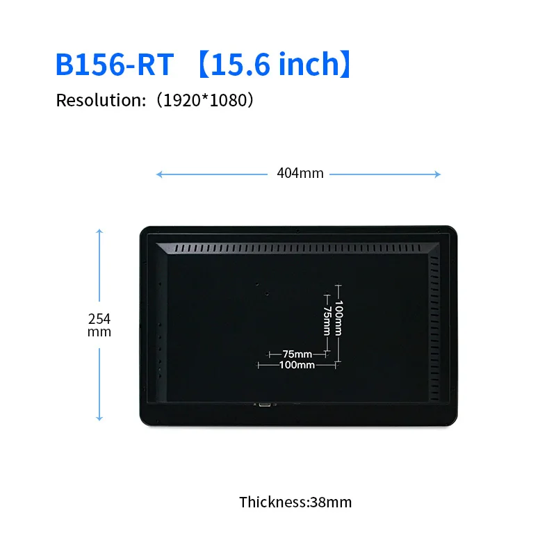 15.6 Inch Pure Flat Industrial Capacitive Touch Monitor with Aluminum Alloy Frame for Embedded Wall Mount