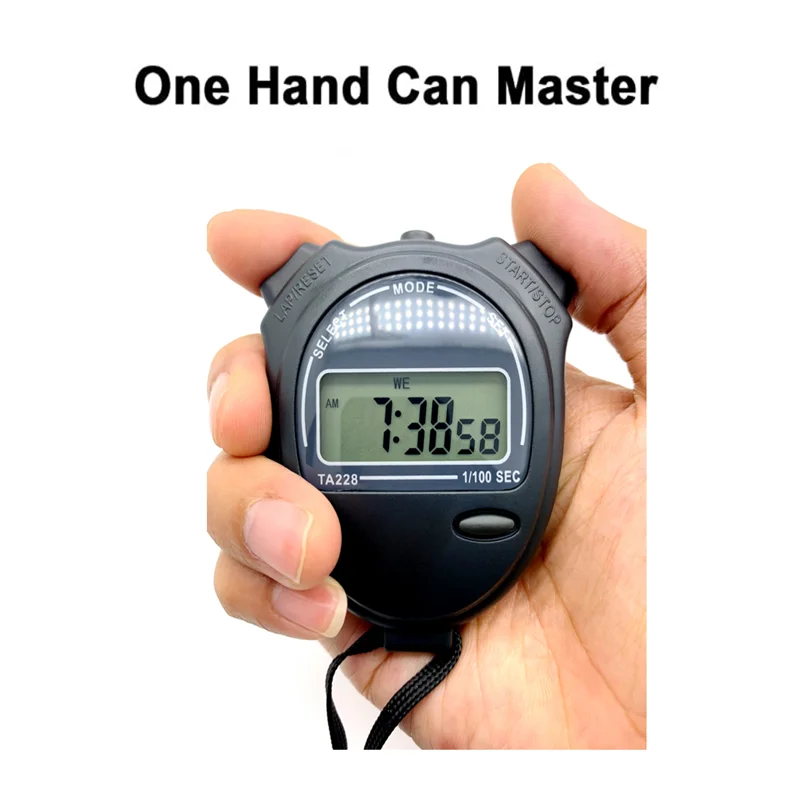 Sport cronómetro Timer-alarma contador handheld lcd digital fácilmente multifunción 