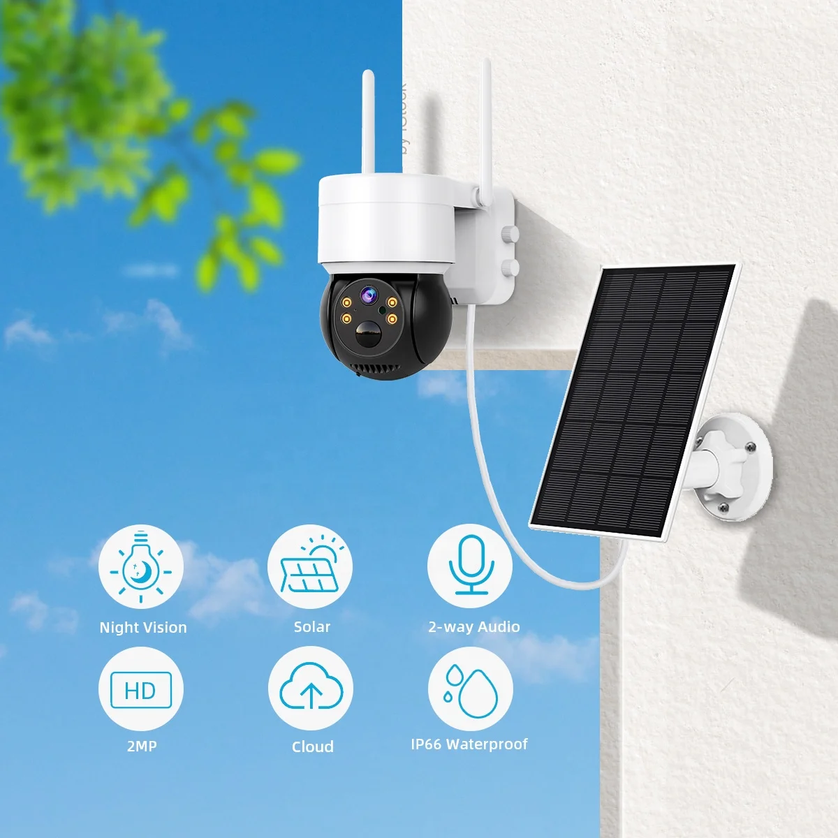 Camara Ip Wifi Solar Bateria Exterior 3mpx P2p Ir6m Slot Sd Audio App Icsee  Sensor Movimiento