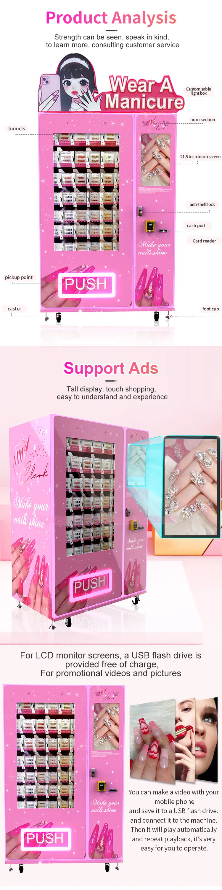 Attractive Design Eyelash Convenience Selfservice Store Hair Vending