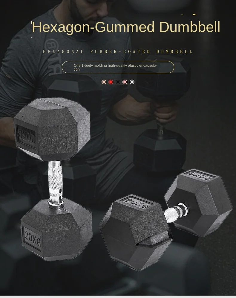 Hex Dumbbells 2.5kg–60kg Rubber Coated – Anti-Roll, Secure