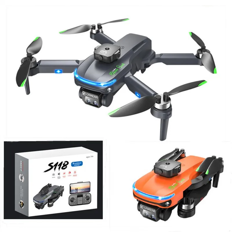 Newest S118 4k Obstacle Avoidance Drone With Mini Dron and Four Axis  Mechanical Brushless Remote Control Drone