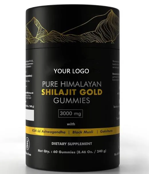 OEM/ODM Pure Himalayan Shilajit Gummies and Capsules Gold Shilajit Gummies Bottle Package