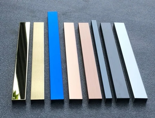 Modern Stainless Steel Metal Profile Gold Metal Trim Decorative Tile Strips with Mirror Frame Tile Edge for Floor Use