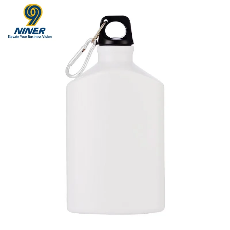 Sports water bottle single-layer aluminum cup flat strap mountain climbing mouth can be customized preview 3