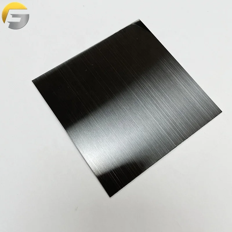 SS Colored Stain Finish Sheets - Hairline Brushed Black