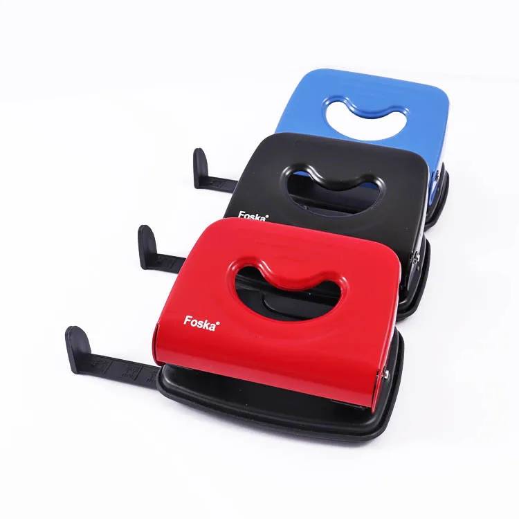Foska оптовая продажа канцелярские принадлежности 6 мм с круглым отверстием ручной 2-дырокол для штамповки металлического пластика со съемной подушкой лома