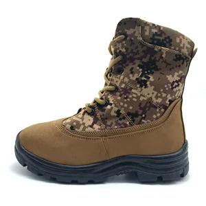 Winter Wool Cold-Proof Breathable Unisex High-Top Camouflage Thickened Outdoor Training Snow Boots Non-Slip Custom Canvas