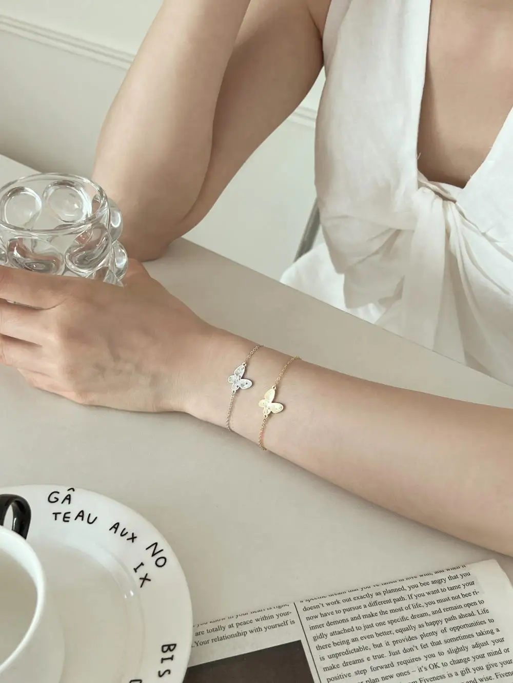 KAKODIY Simple Boutique Jewelry 925 Sterling Silver Chain Butterfly Bracelet detail 6