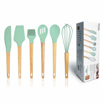 Custom Kitchenware Cooking Ware Sets Cooking Utensil Kitchen Non Stick Silicone Baking Cooking Utensils Set of 6
