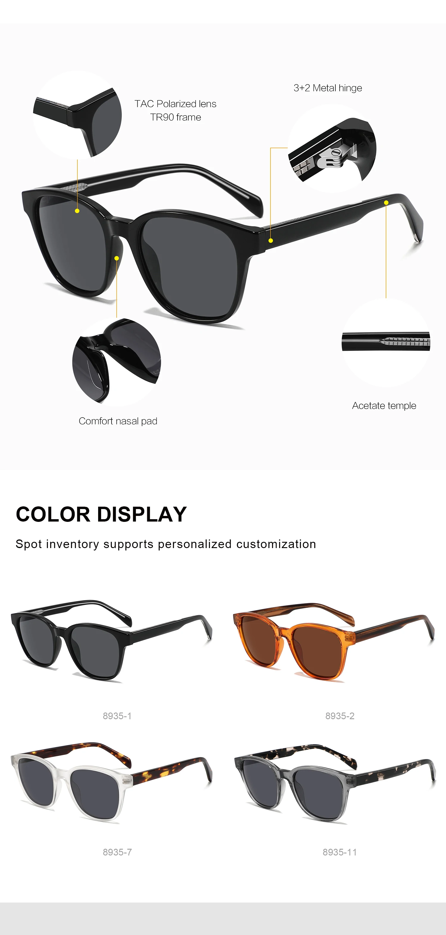 Classic Round Polarized Sunglasses With Tr90 Frame For Unisex_voghion.com