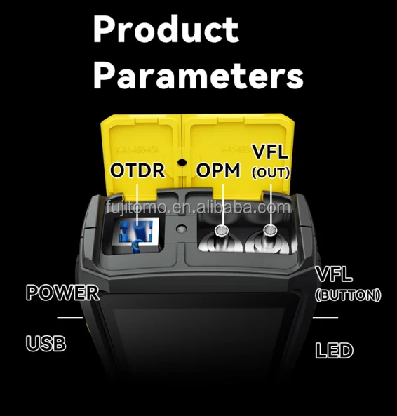 Teste vivo da fibra ativa de OFW OTDR, OTDR FWT-100, 1550nm, 20dB, 80km,  otdr, tela táctil, OPM, VFL, verificador do OLS