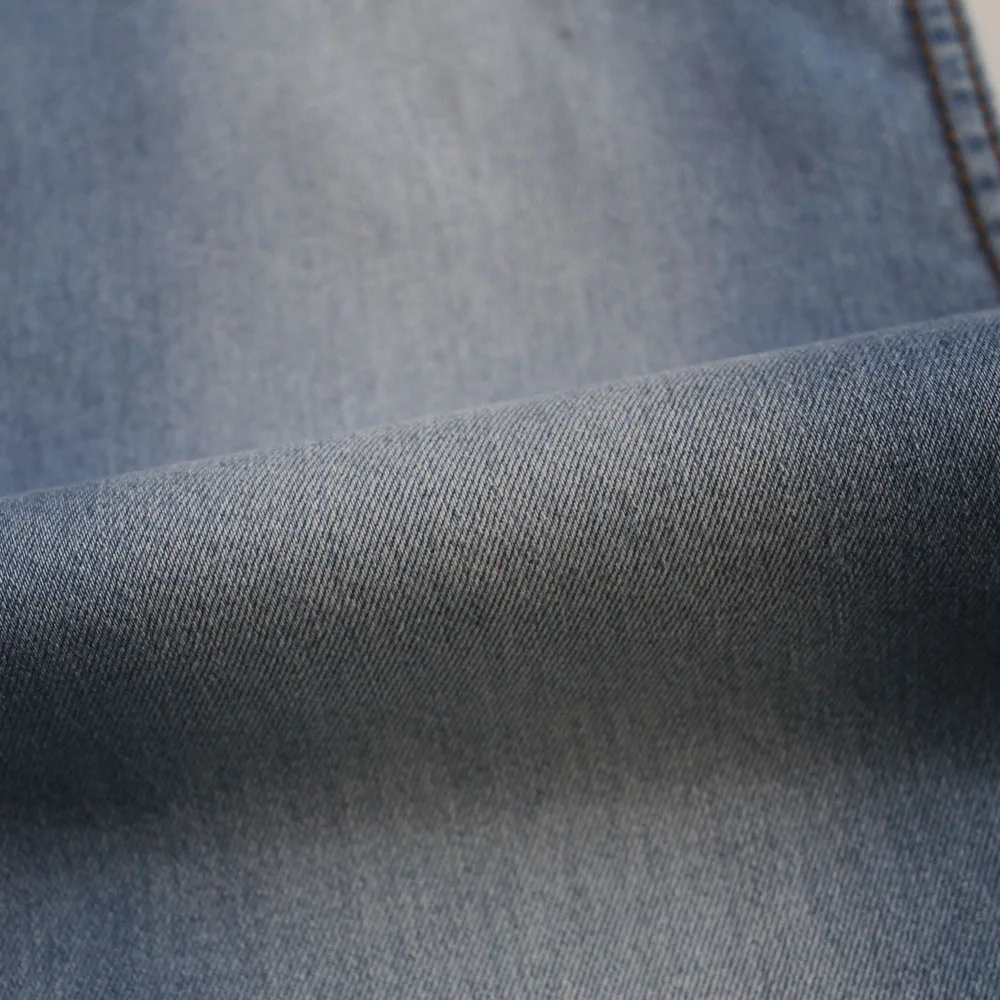 Hot Mercerized Cotton Polyester Spandex Denim Fabric With Ring Spun Yarn