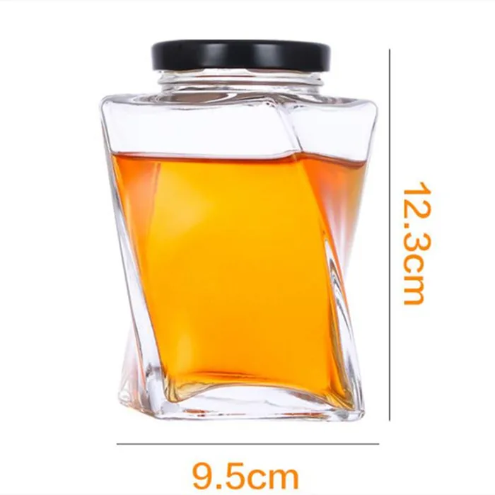 350ml Thick Honey Glass Bottle Jam Bottle Cream Bottle 500g High Grade