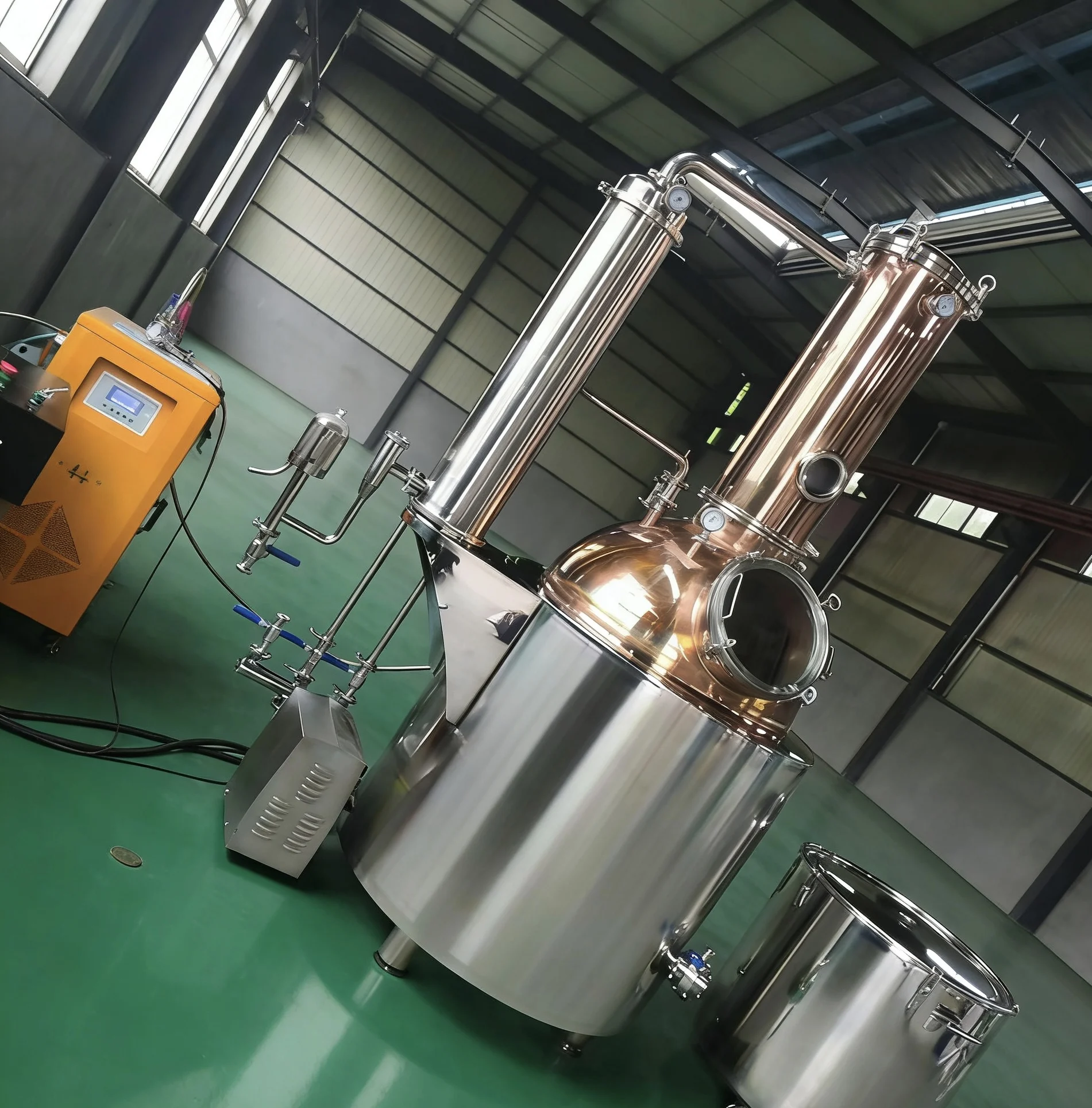 Raki Distilling Equipment 500L Electrical Heating Whiskey Distillery Still Copper Pot Gin Distiller Gearbox Motor JM