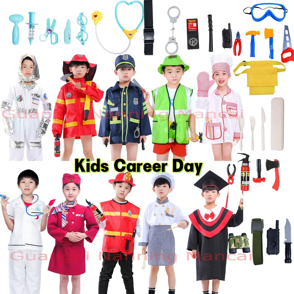 Halloween Carnival Girls' Career Dress Cosplay Costumes Kids Navy