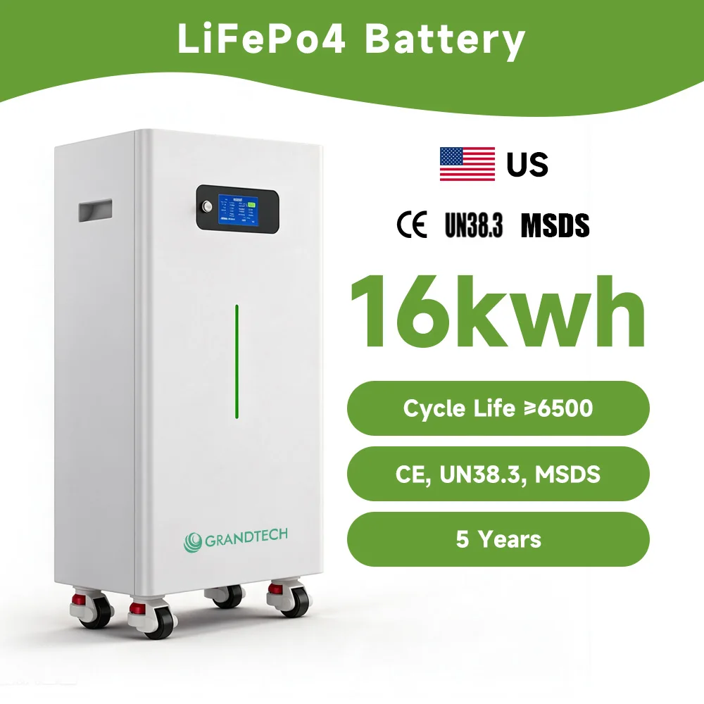 US STOCK 51.2V 16kWh 314Ah LiFePO4 Lithium Battery 48v with LED Light Strip BMS for Hybrid Grid Solar Storage Type