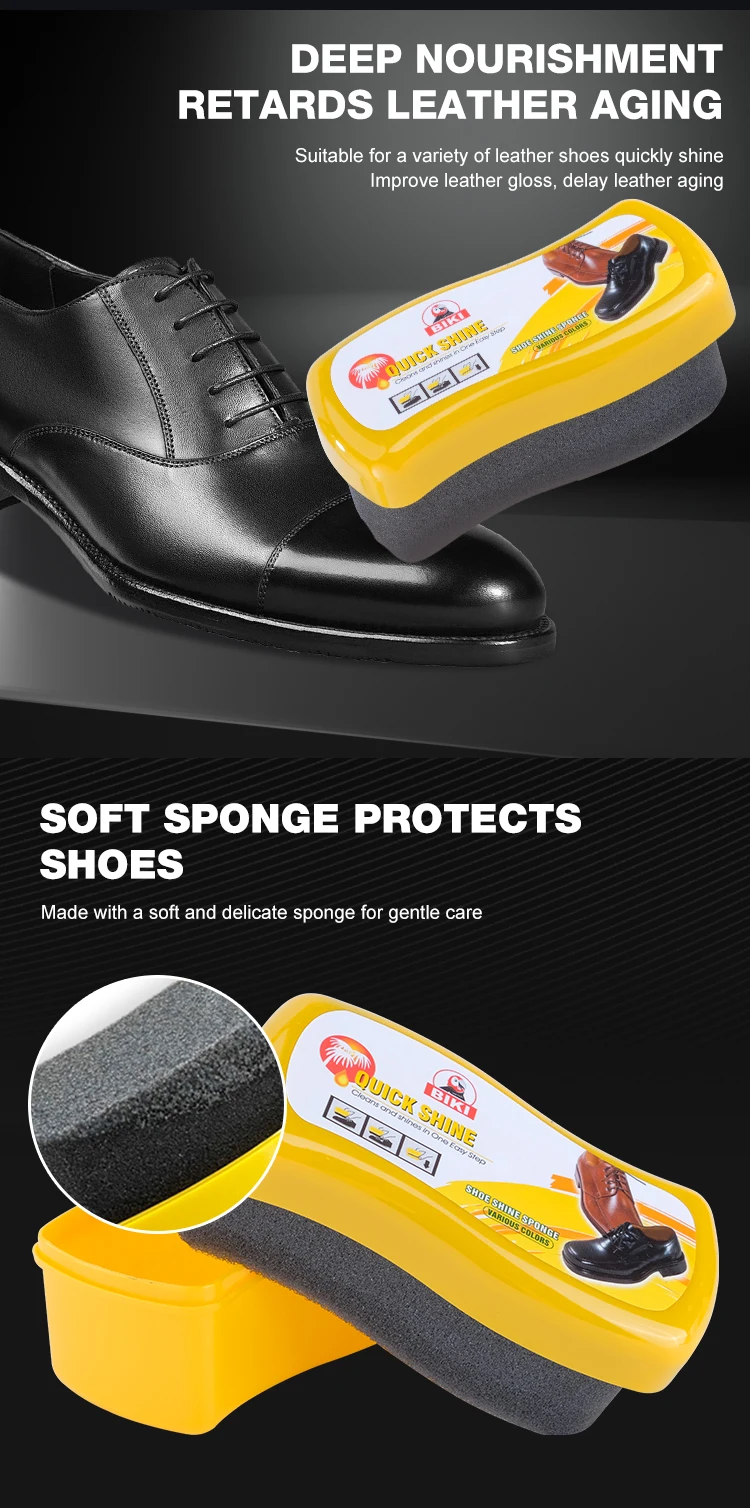 Lot De 3 Éponges Cirage Chaussures Brillance Intense – Noir, Huile Silicone & Lanoline, Pour Cuir Chaussures, Sacs, Vestes