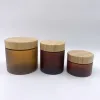 Frosted amber jar