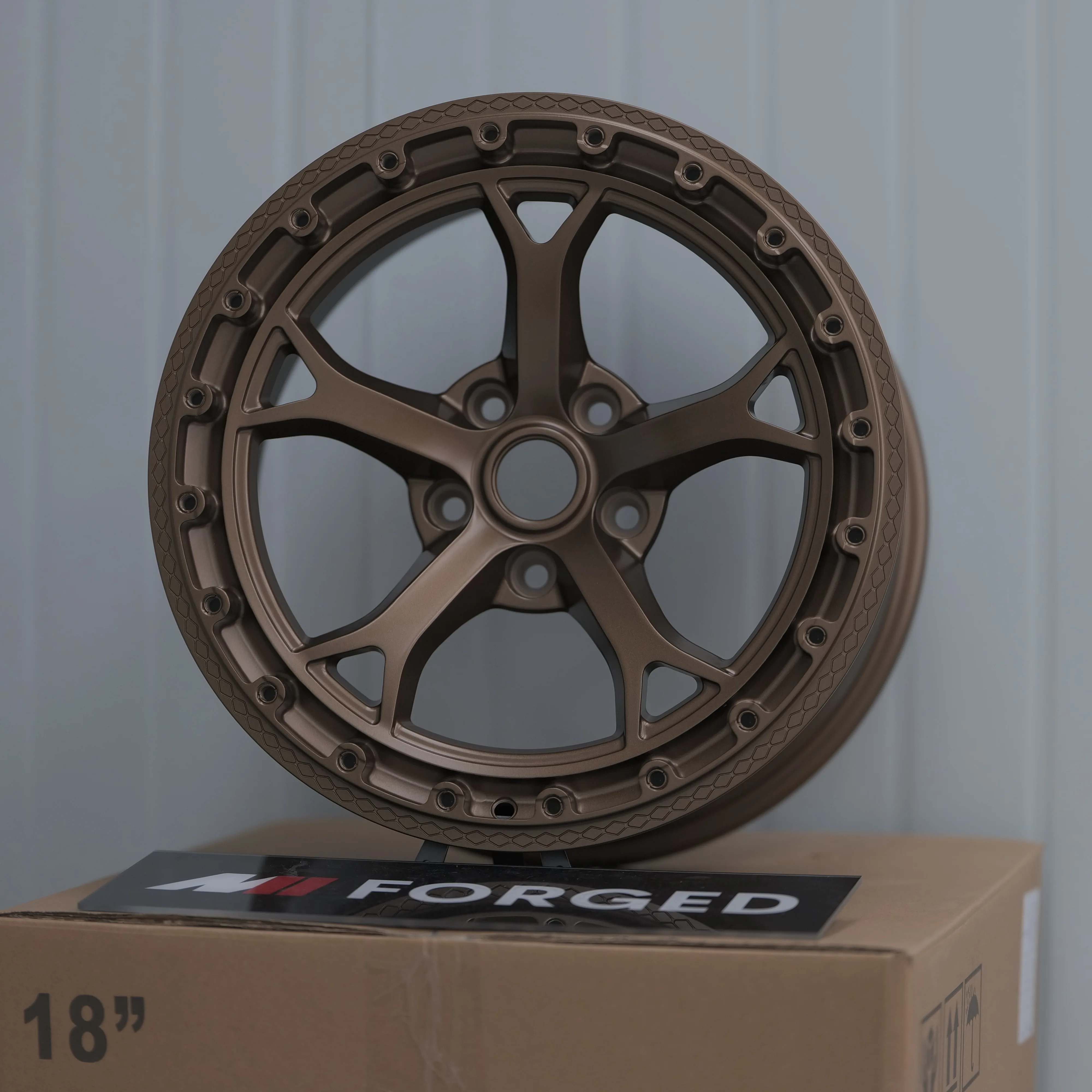 MN Forged Custom Five Spoke Nismo V1 Bronze Beadlock Wheels