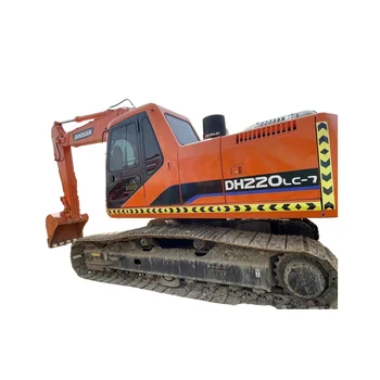 Used DOOSAN DH220 DH220-7 22 ton Crawler Excavator Original Korean Mining Earth Moving Machine
