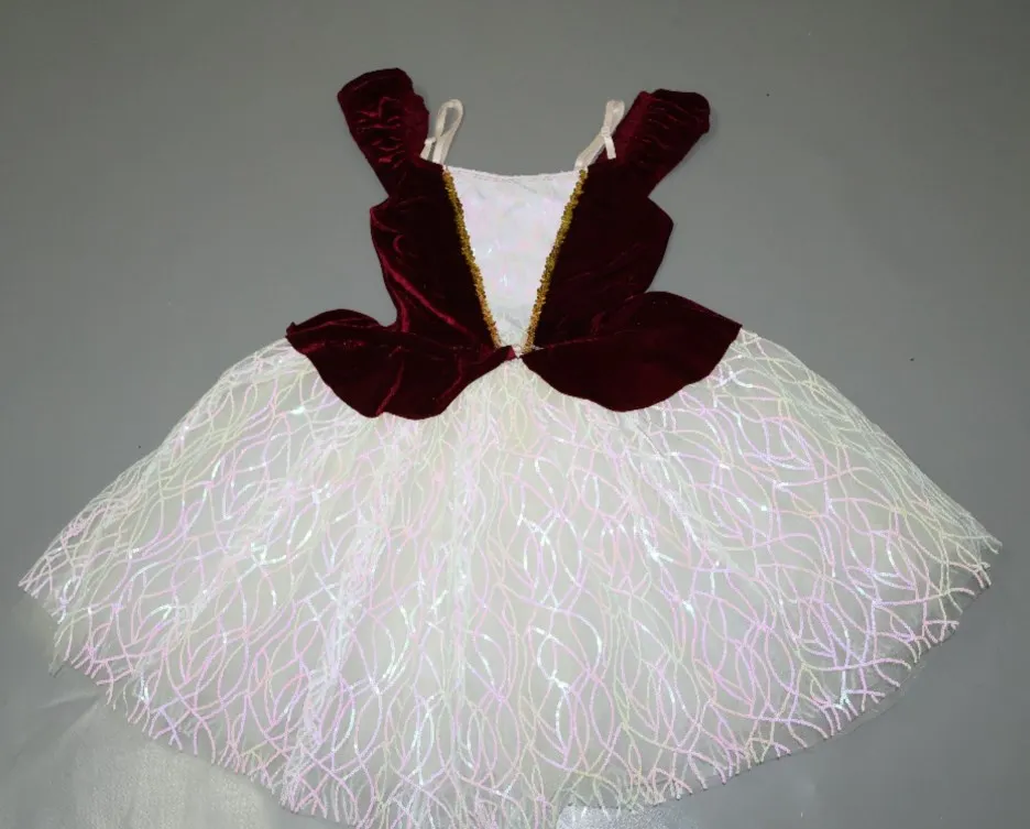 open lace back dress Women Long Tulle Pink/Blue/White Tutu Ballet Dress Adult Puff Sleeves Romantic Stage Performance Ballroom Party Dance Costume Pink / XL main image 0
