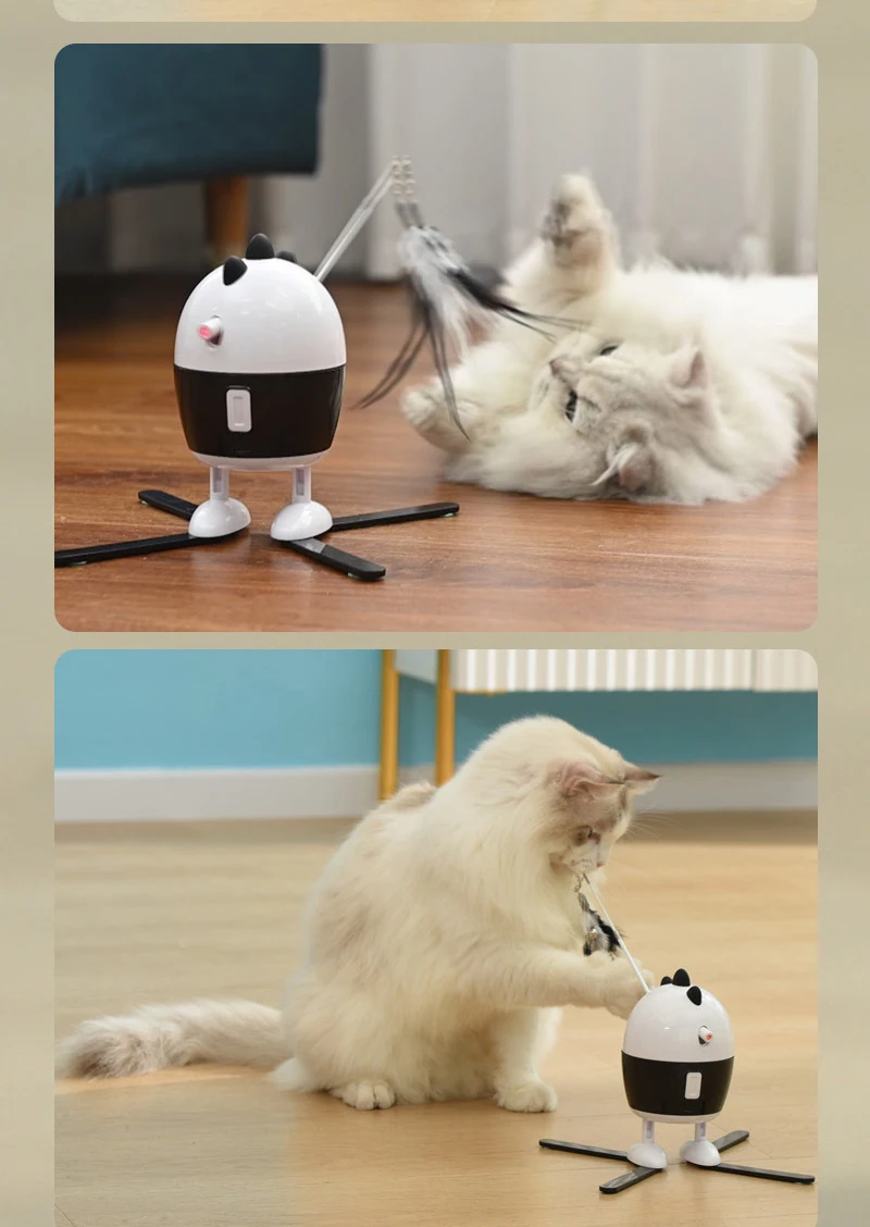 Hot Selling New Intelligent Cat Toy Electric Rotating Laser Cat Stick Pet Supplies factory
