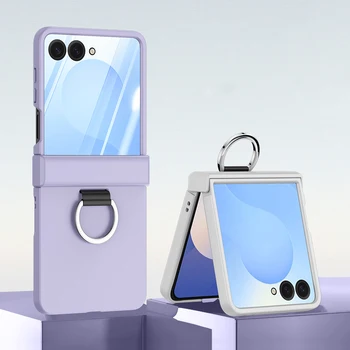 360 Full Cover Ring Holder HD Glass Matte PC Folding Phone case for Samsung Z FLIP 7 case