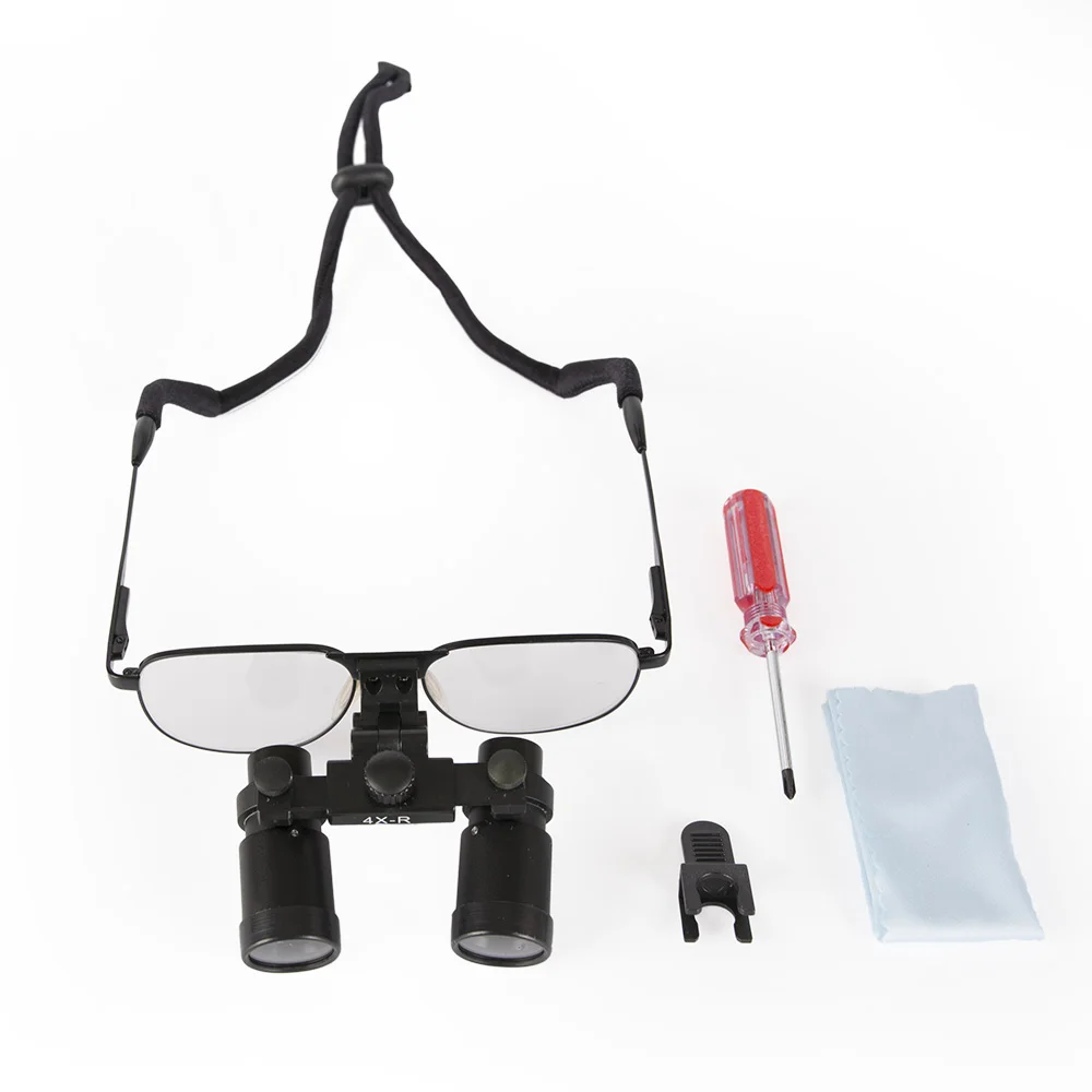 Surgical Eye Loupes 4.0x Fusion Prismatic with Headlight - Metal Frame or sport frame