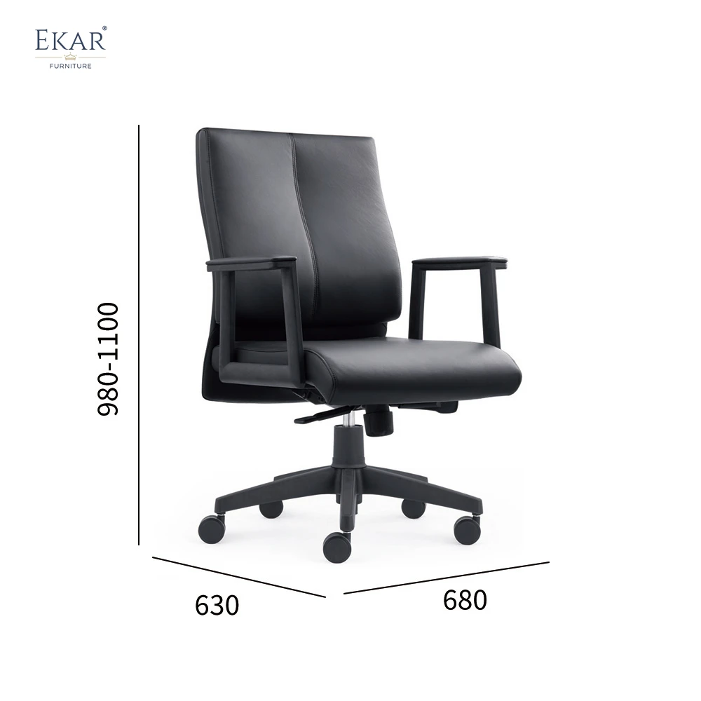 Premium Top-Grain Leather Office Chair with Ergonomic Armrests factory