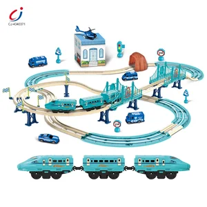 Chengji Construction Toy Train Track Diy Assembly Play Set Kids Educational Police Theme Electric Train Track Rails for Sale