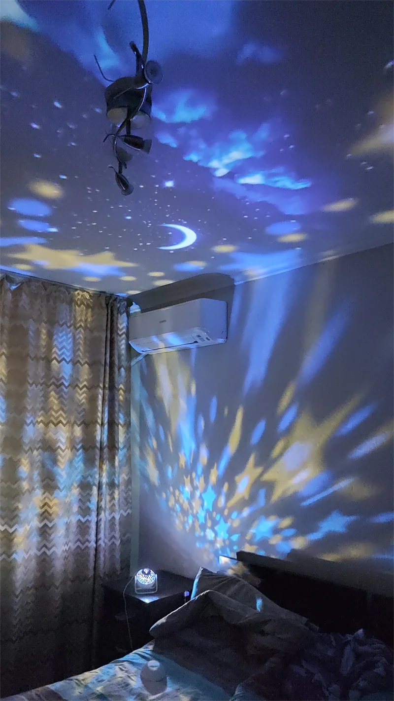 360 Adjustable USB Rotating Starry Space Sky Aurora Moon Lamp Gift Planetarium Led Star Night Light Astronaut Galaxy Projector