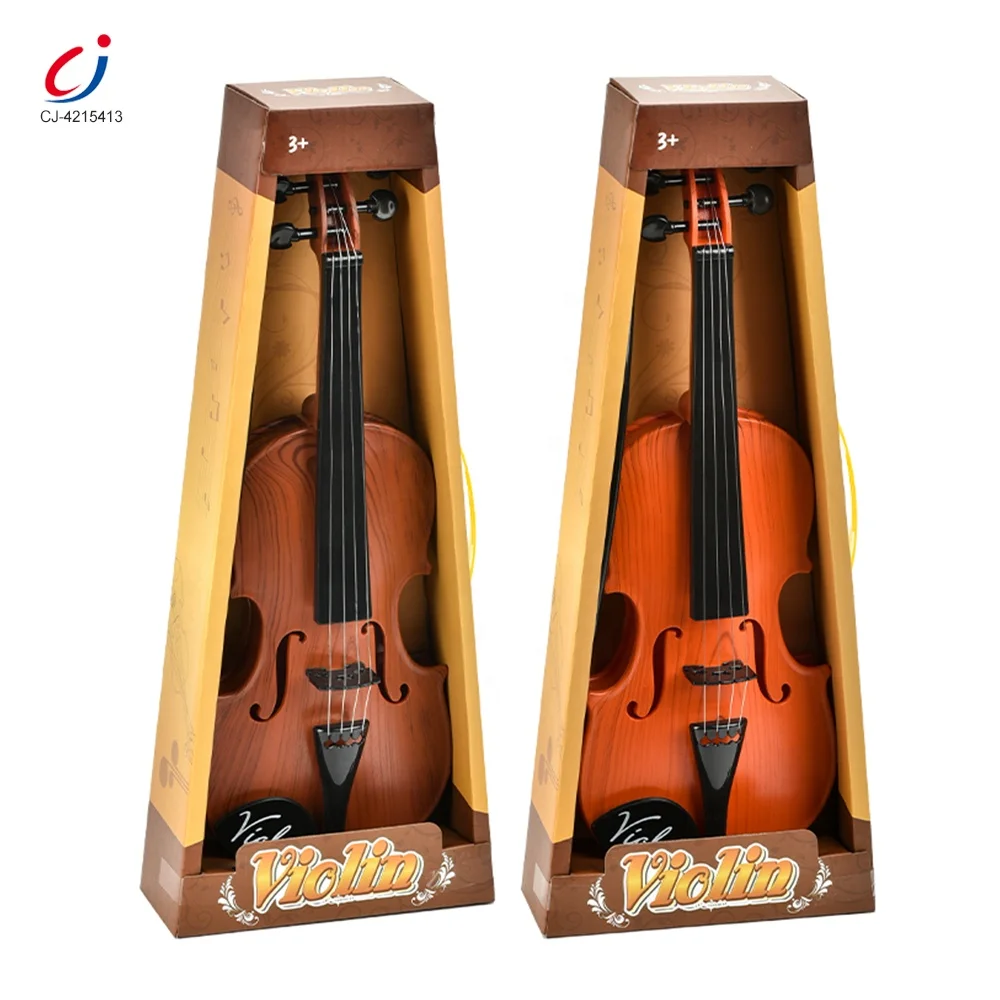 Chengji Violin Toy Kids Educational Musical Instrument Adjustable Peg Timbre Realistic Wood Grain Classic Toy Violin