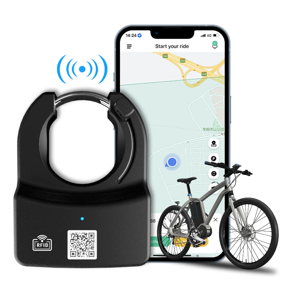 Omni Wireless QR Code NFC E Bike Share Ble App Remote Controlled Sharing Bike GPS Smart Lock Bike