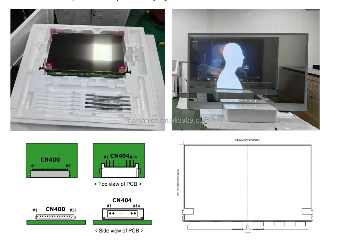 LG 30 inch transparent oled screen 1366x768  120Hz transparent oled panel LW300PXL-HRT1 supplier