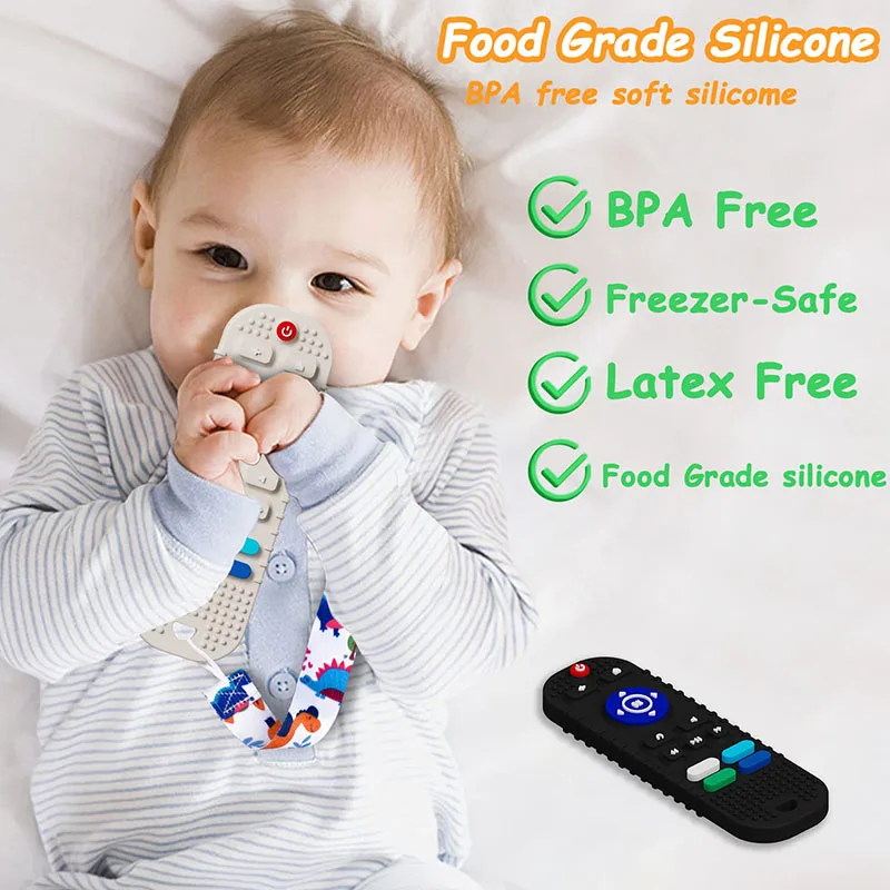 YIMEI Remote Control Shape Soft Silicon Baby Chew Teether Teething Toys Silicone Baby Teether