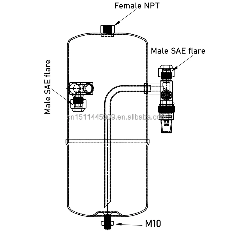 3.5l Liquid Refrigerant Receiver With Multifunctons Access Ports Can