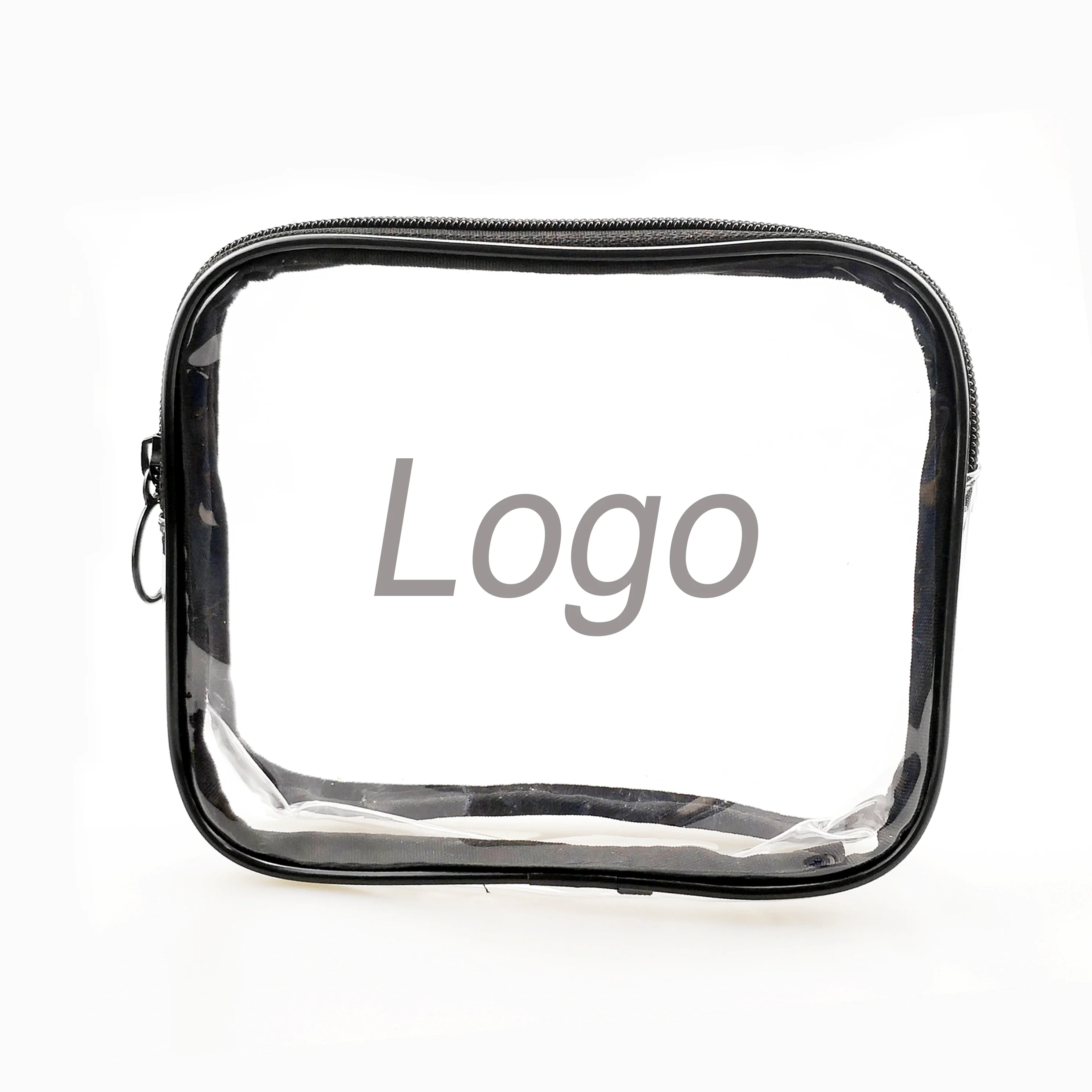 vinyl cosmetic bag black