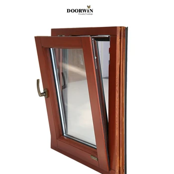 European Style Luxury Wooden Frame Double Glazed Tilt And Turn Aluminum ...