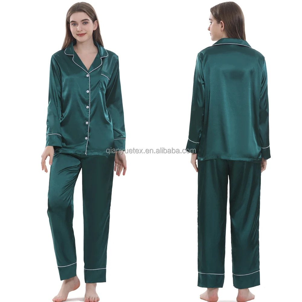 Women Silk Pajamas Long Sleeve Sleepwear Luxury Pyjamas Sets Buy Silk