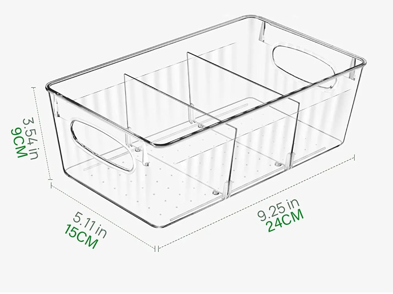 Clear Stackable Food Organizer Bins with Handles Removable Dividers for Pantry Organization and Storage