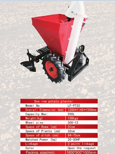 Mini Tractor Implements Single Row Potato/Garlic Planter Manual 2-Row Seeder for Farm Planting New and Used Condition