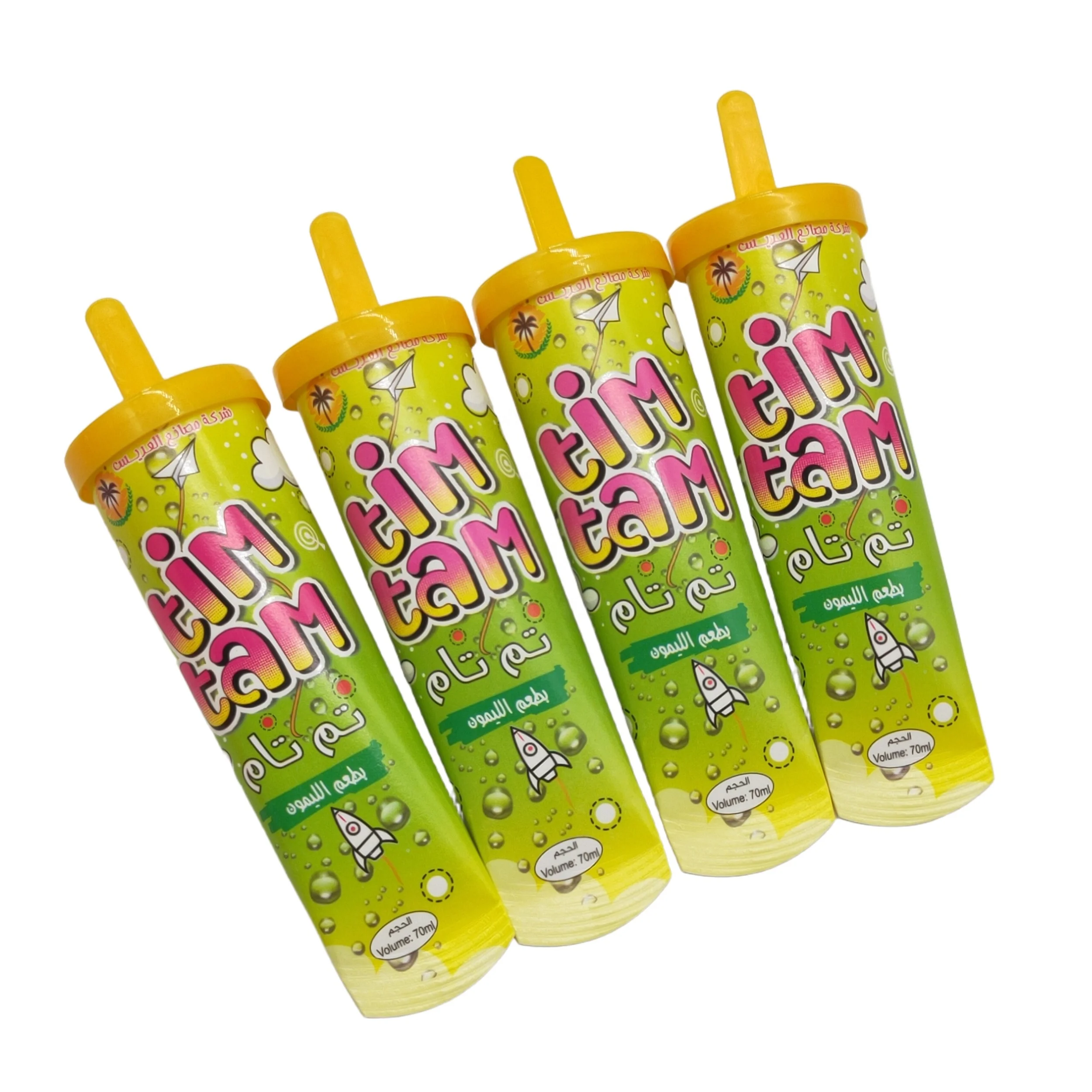 100ml Disposable Push up Ice Cream Cups Calippo Tube Lolly Jelly Aluminium Calippo Tube with Aluminum Foil Lid