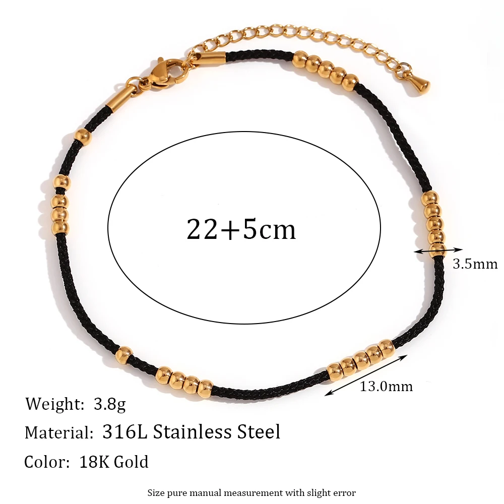 Non Tarnish Anklet 18k Gold Plated Hypoallergenic Gold Plated Bead ...