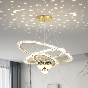 New Design Starry Sky Nordic Dining Room Acrylic Ring Circle Led Pendant Light for Restaurant