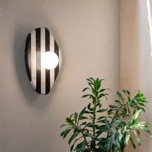Modern Simple Marble LED Wall Lamp Creative Personality Art Glass Decorative Lamp for Living Room Bedroom Study or Hotel