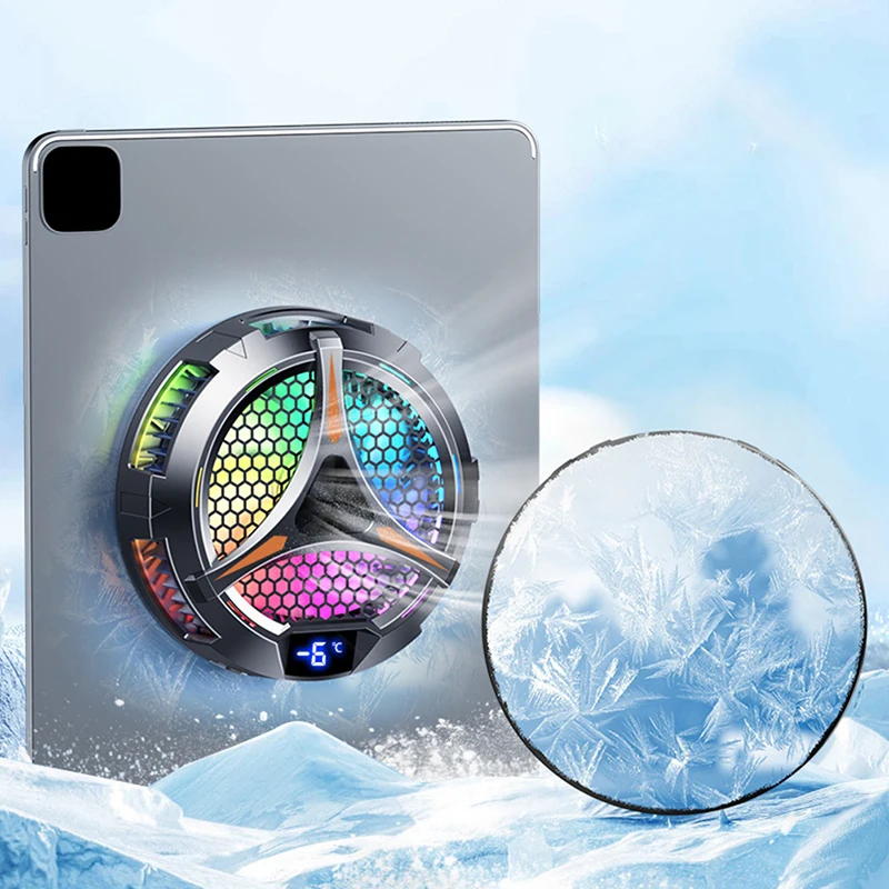 27w Colorful Lighting X42 Tablet PC Magnetic Peltier Large Size Semiconductor Radiator Cooler Tablet Holder Cooing Fan